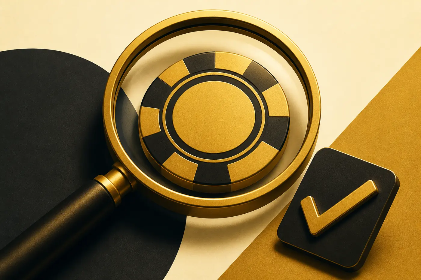 Lupa sobre una ficha, metáfora de verificación